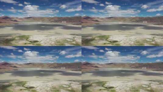 西藏阿里藏北加波措湖泊自然风光航拍高清在线视频素材下载