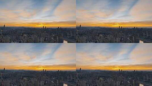 4K大气城市航拍日出日落夜景高清在线视频素材下载