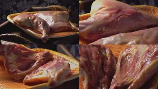 腊鸭腿食材摄影多镜头高清在线视频素材下载