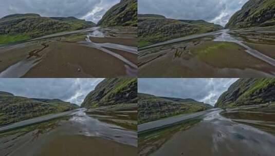 FPV穿越机无人机航拍海岸海滩海浪群岛海鸟高清在线视频素材下载