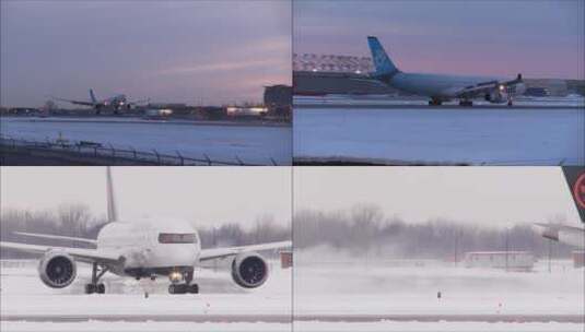 机场飞机降落飞机特写飞机在机场高清在线视频素材下载