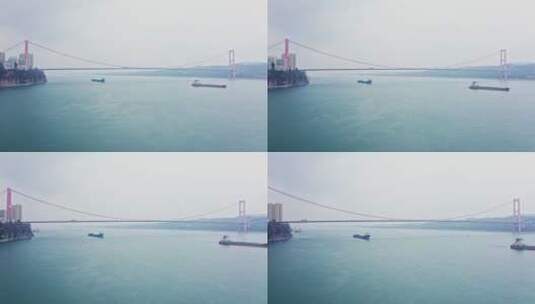 湖北宜昌长江公路大桥航拍高清在线视频素材下载