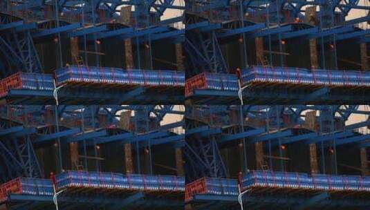 桥墩结构焊接工人高清在线视频素材下载