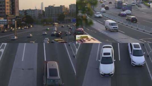 广州天河元岗交通车辆高架桥高清在线视频素材下载