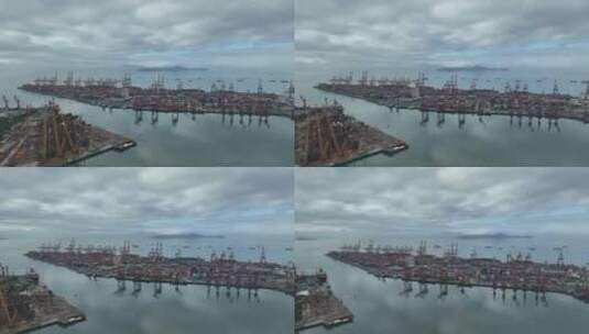 赤湾港码头航拍高清在线视频素材下载