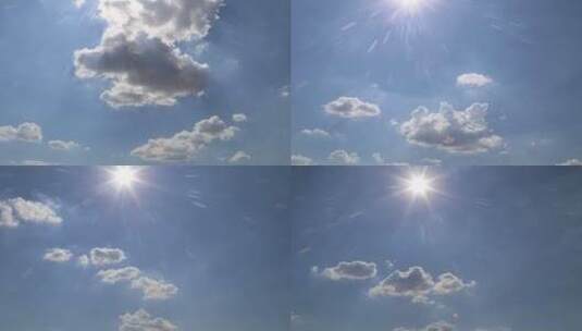 【4K】实拍太阳蓝天白云翻涌高温延时高清在线视频素材下载