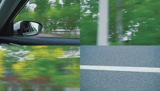 车速度车窗外速度感马路上疾驰的车高清在线视频素材下载