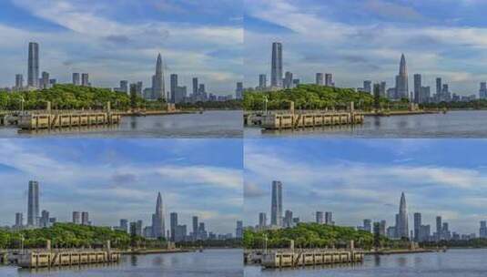 深圳大湾区粤港澳深圳湾一号春笋延时拍摄高清在线视频素材下载