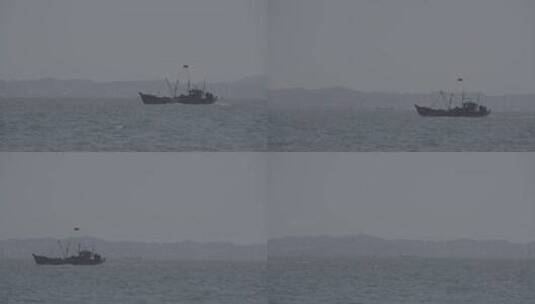 威海市 海边 渔船行驶 波光粼粼 跟随高清在线视频素材下载