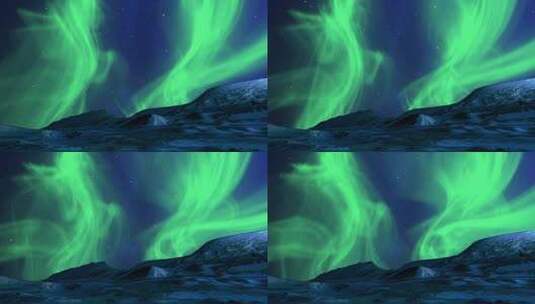 4K美丽的北极光 挪威 芬兰 冰岛绿色北极光高清在线视频素材下载