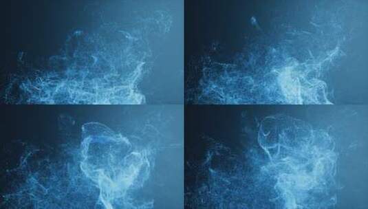 三维蓝色发散粒子背景元素高清在线视频素材下载