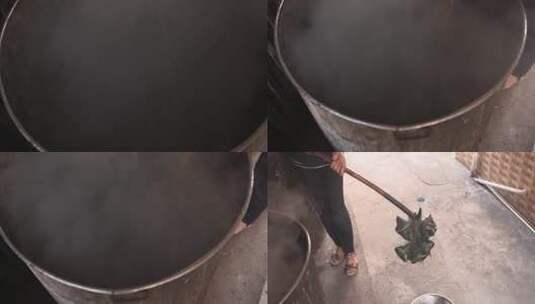 4kl1蕉园村 裹蒸粽 蒸粽子 取出粽子高清在线视频素材下载