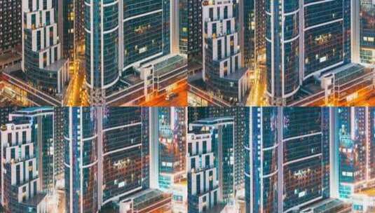 超延时夜景景观摩天大楼高清在线视频素材下载