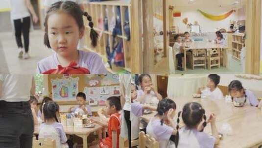 幼儿园用餐 六一儿童节高清在线视频素材下载