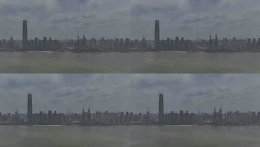 武汉长江城市地标航拍高清在线视频素材下载