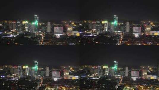 航拍山东济南老城区城市夜景高清在线视频素材下载