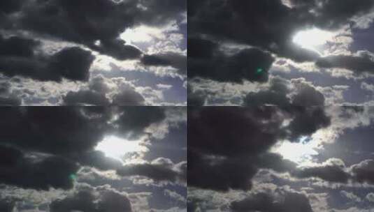 乌云阳光云朵移动延时阳光穿过乌云极端天气高清在线视频素材下载