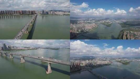 「版权素材」江门外海大桥/江门大景航拍高清在线视频素材下载