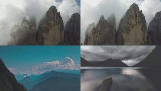 【合集】美丽的山和云山峰上的云高清在线视频素材下载
