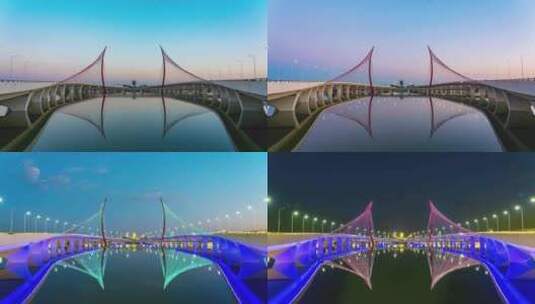 城市彩虹桥夜景高清在线视频素材下载