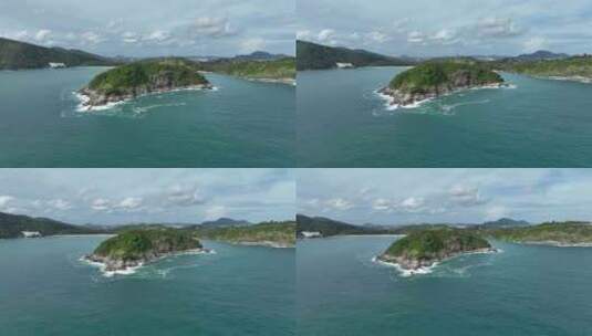 航拍东南亚泰国普吉岛蓬贴角和周边岛屿风光高清在线视频素材下载