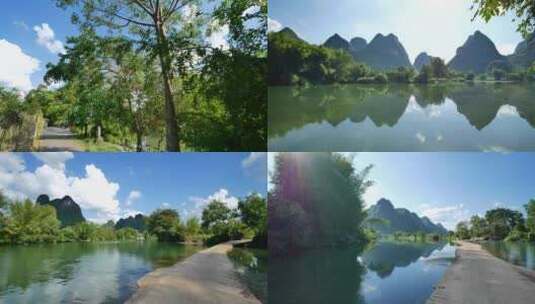 广西农村乡村小河边风景高清在线视频素材下载