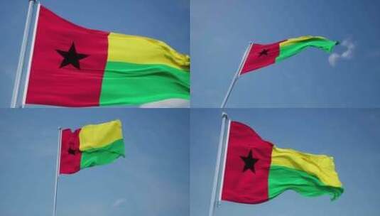 几内亚比绍旗帜高清在线视频素材下载