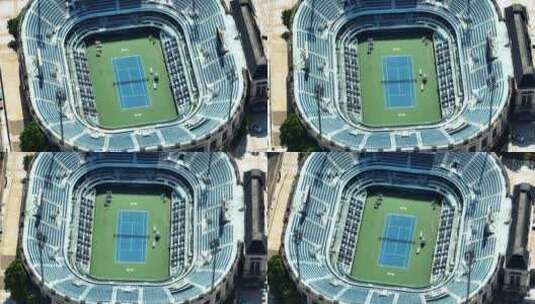 航拍深圳坪山体育中心网球比赛场馆高清在线视频素材下载