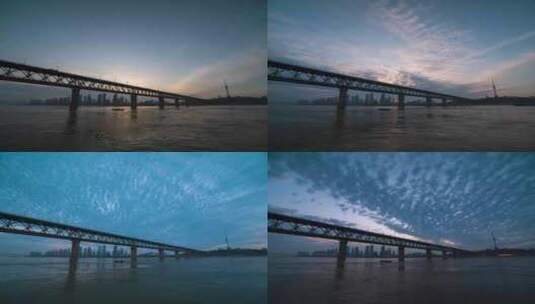 【延时】武汉长江大桥03高清在线视频素材下载