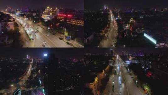 北京路夜景航拍高清在线视频素材下载