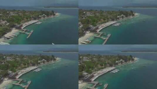 印度尼西亚吉利群岛航拍海岛沙滩自然风光高清在线视频素材下载