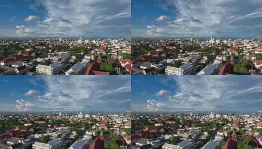 泰国清迈古城航拍城市风光高清在线视频素材下载