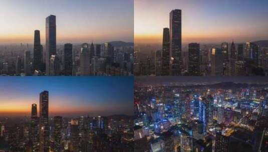 4K广州航拍城市天际线延时摄影高清在线视频素材下载