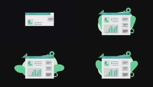4K业务数据分析报告演示动画-透明高清在线视频素材下载