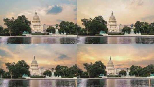 美国华盛顿特区美国国会大厦的时间流逝。高清在线视频素材下载