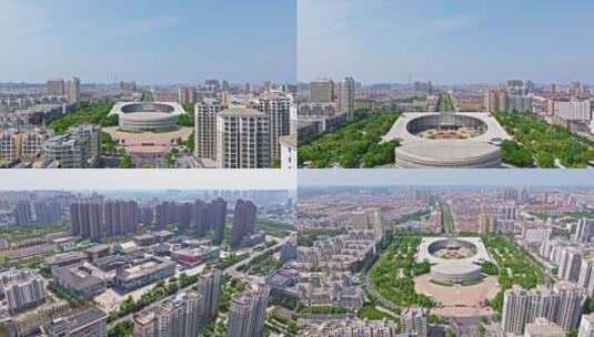 【合集】亳州市市政府航拍 建安文化广场高清在线视频素材下载