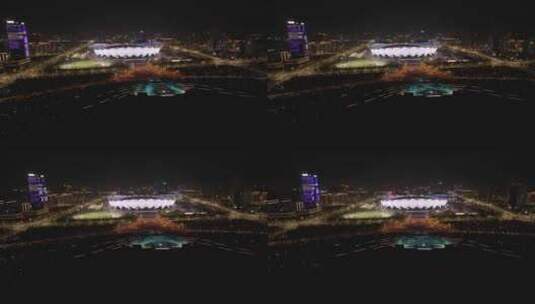 西安奥体中心夜景高清在线视频素材下载