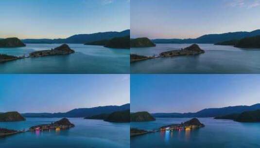 8K云南泸沽湖日落高清在线视频素材下载
