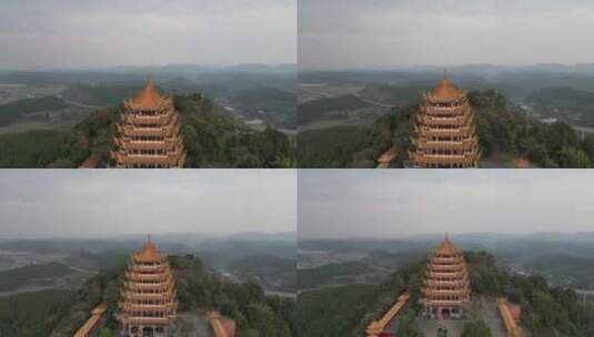 航拍四川遂宁灵泉寺风景区高清在线视频素材下载