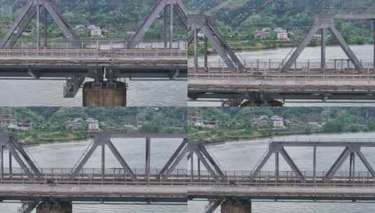 怀化黔阳古城的公铁两用大桥高清在线视频素材下载
