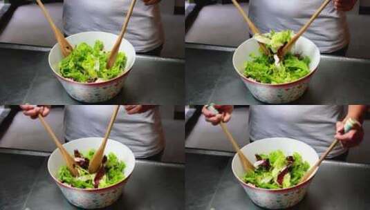 拌蔬菜沙拉高清在线视频素材下载