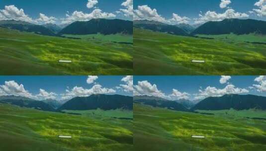 新疆北疆伊犁喀纳峻大草原鲜花台日落延时高清在线视频素材下载