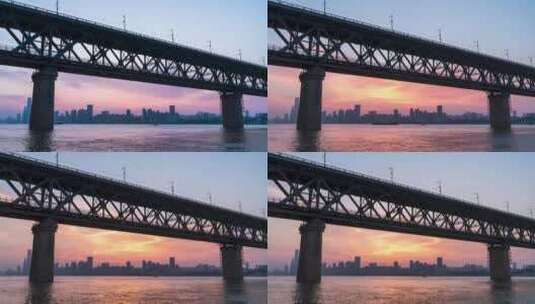 【延时】武汉长江大桥08（2024.05.16）高清在线视频素材下载