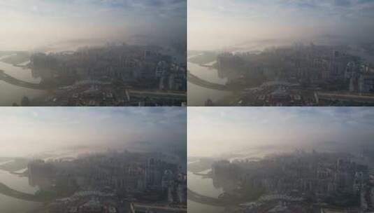 中国澳门城市清晨航拍高清在线视频素材下载