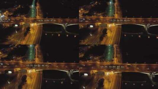 布达佩斯玛格丽特大桥或玛吉特的鸟瞰图隐藏高清在线视频素材下载