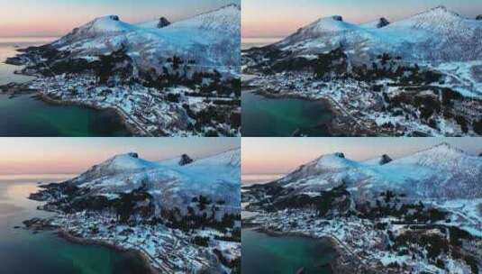 4K航拍挪威塞尼亚岛无限美景高清在线视频素材下载