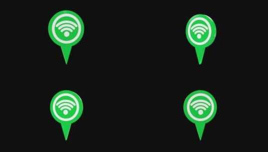 WiFi地图位置引脚绿色高清在线视频素材下载