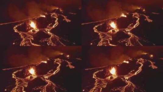 冰岛火山爆发航拍高清在线视频素材下载