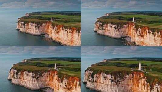 Etretat，诺曼底，海岸，海高清在线视频素材下载