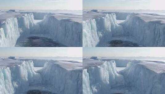 冰川自然风光景观冰山大裂谷峡谷雪山风景高清在线视频素材下载